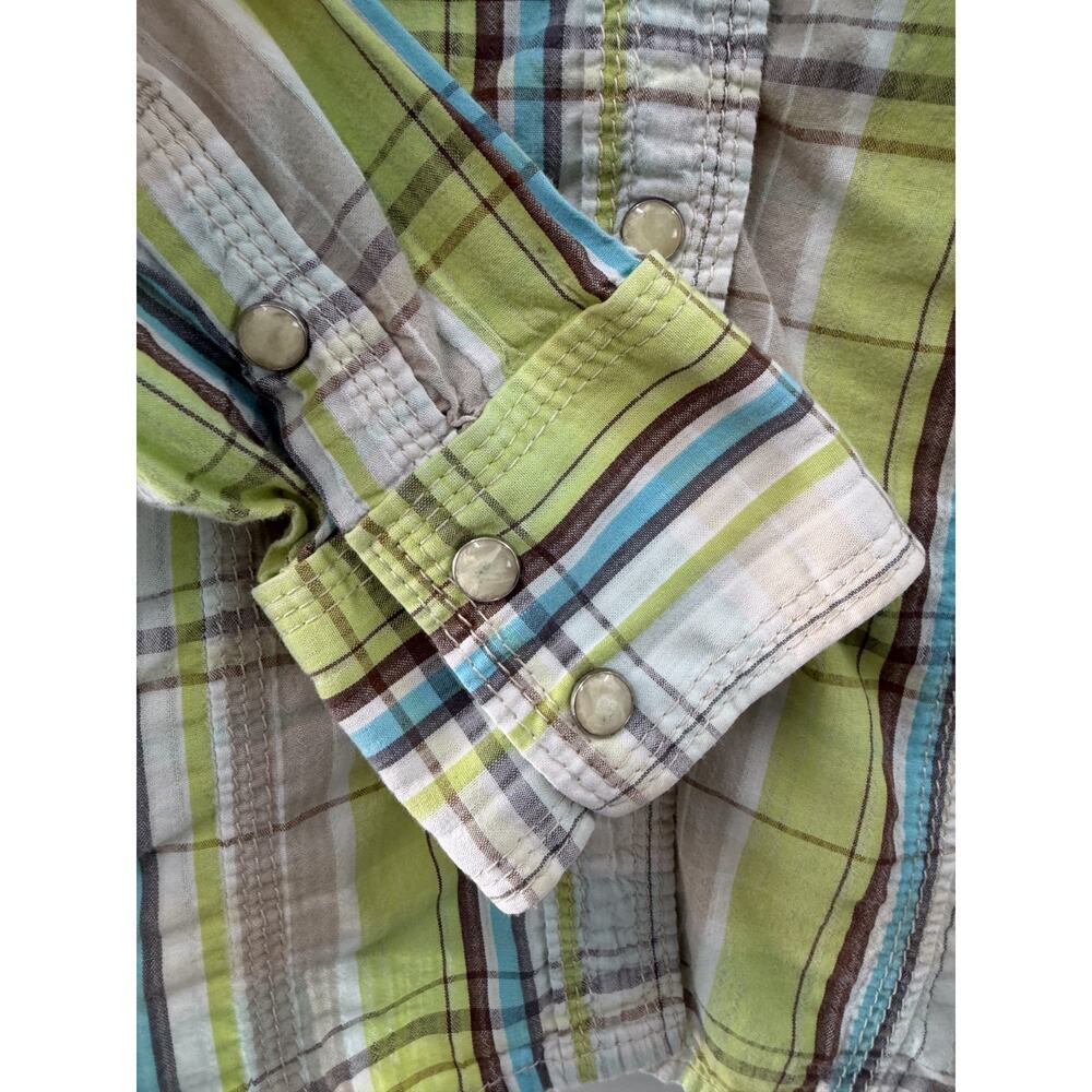 True Religion Women's Plaid Collared Cotton Snap Button Shirt Size Large - Picture 6 of 10